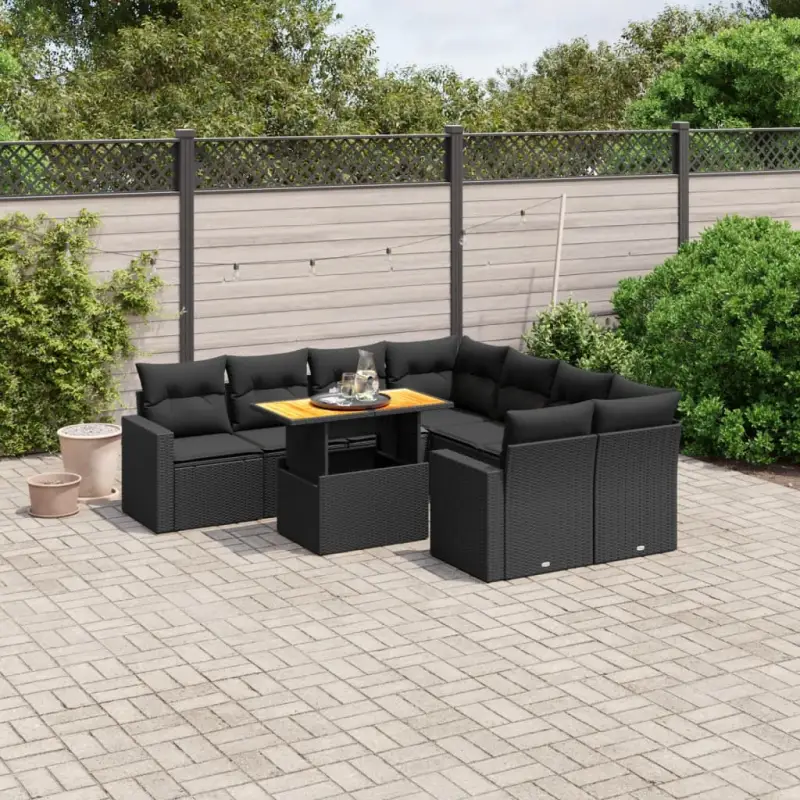 Zwart materiaal loungeset met gepoedercoat staal voor tuin en terras