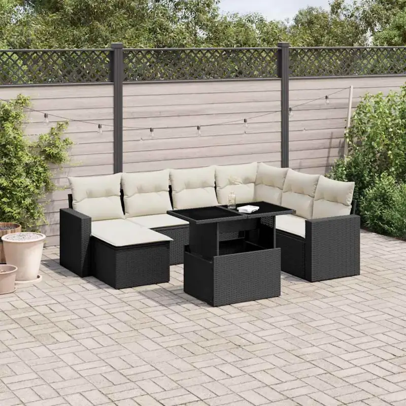 Zwart materiaal loungeset van gepoedercoat staal voor buitenplezier