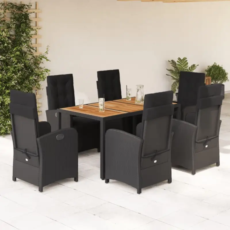 Zwart materiaal poly rattan tuinset voor een comfortabele zitervaring