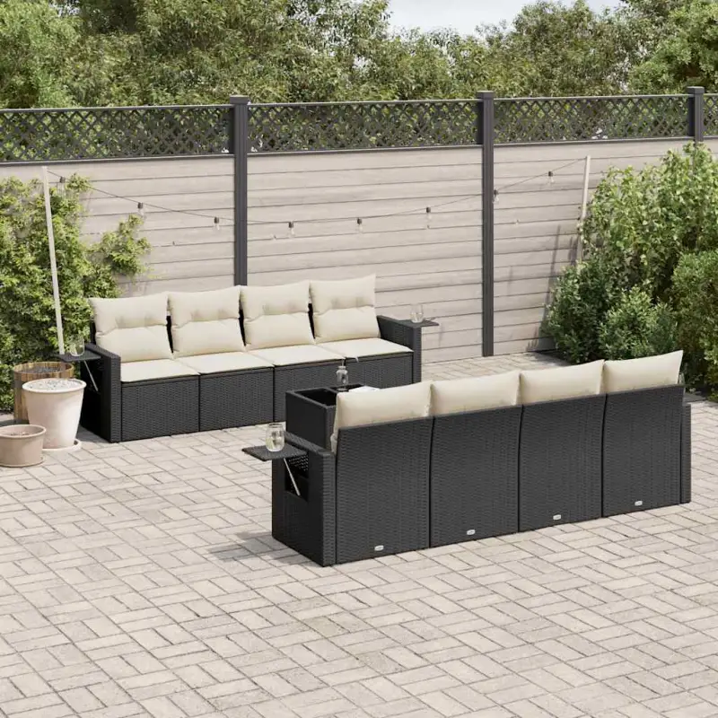 Zwart materiaal tuinset met waterdichte tas en gepoedercoat staal