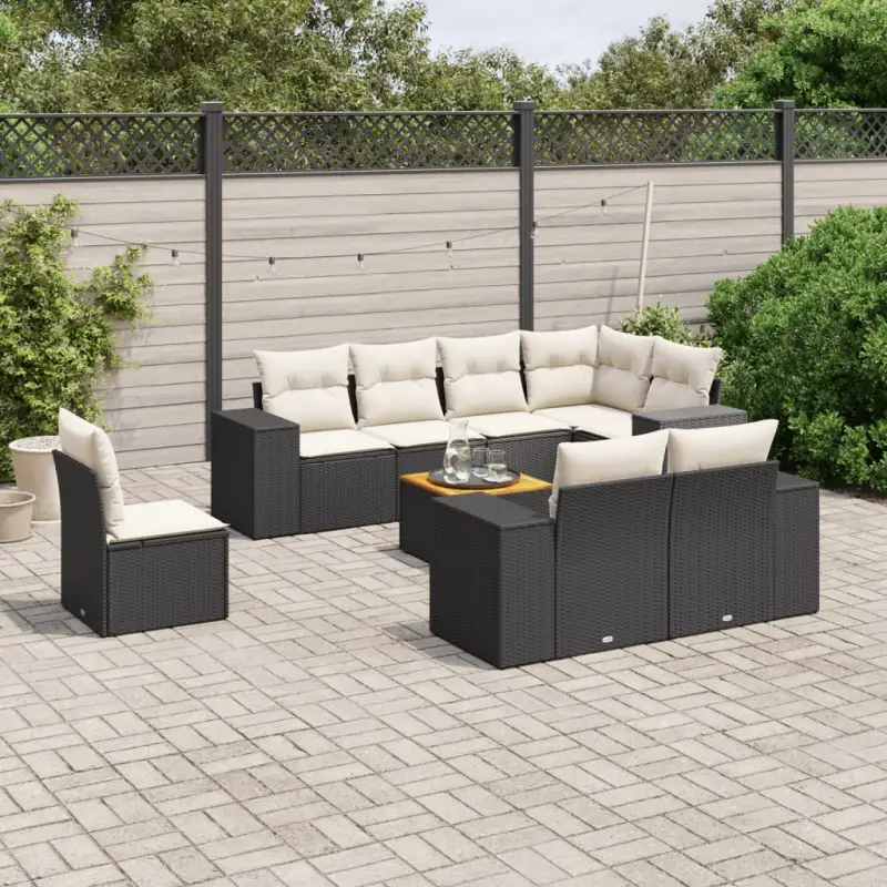 Zwart tuinset met waterdichte tas en gepoedercoat staal voor buiten