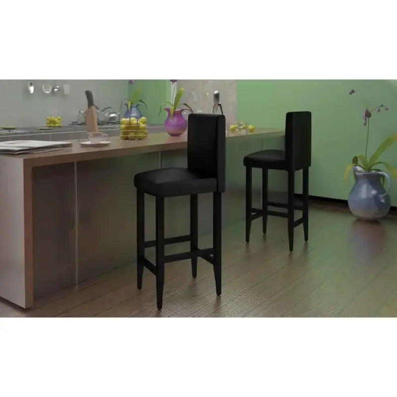 Zwarte barkrukken set van 4 met klassiek design en comfortabele zitting