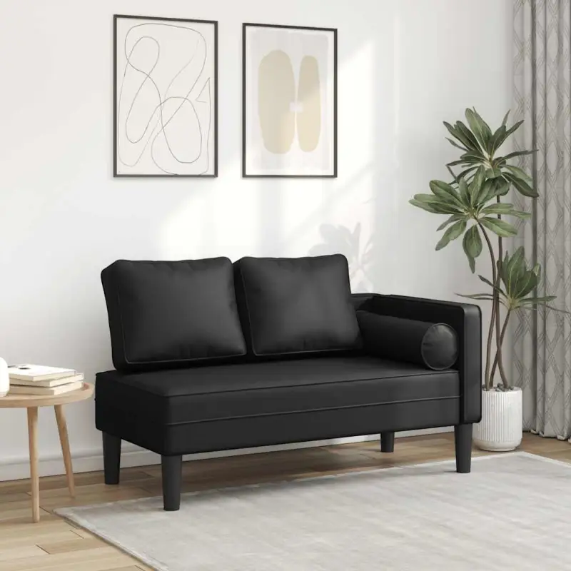 Zwarte chaise longue met comfortabel kussen voor ultiem relaxen