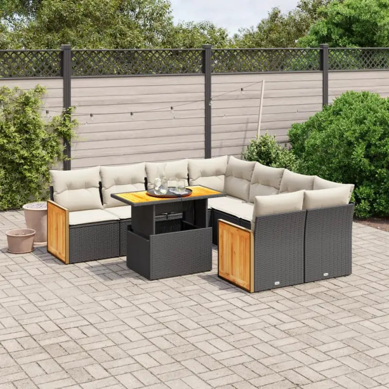 Zwarte loungeset met gepoedercoat staal en comfortabele afmetingen zitting