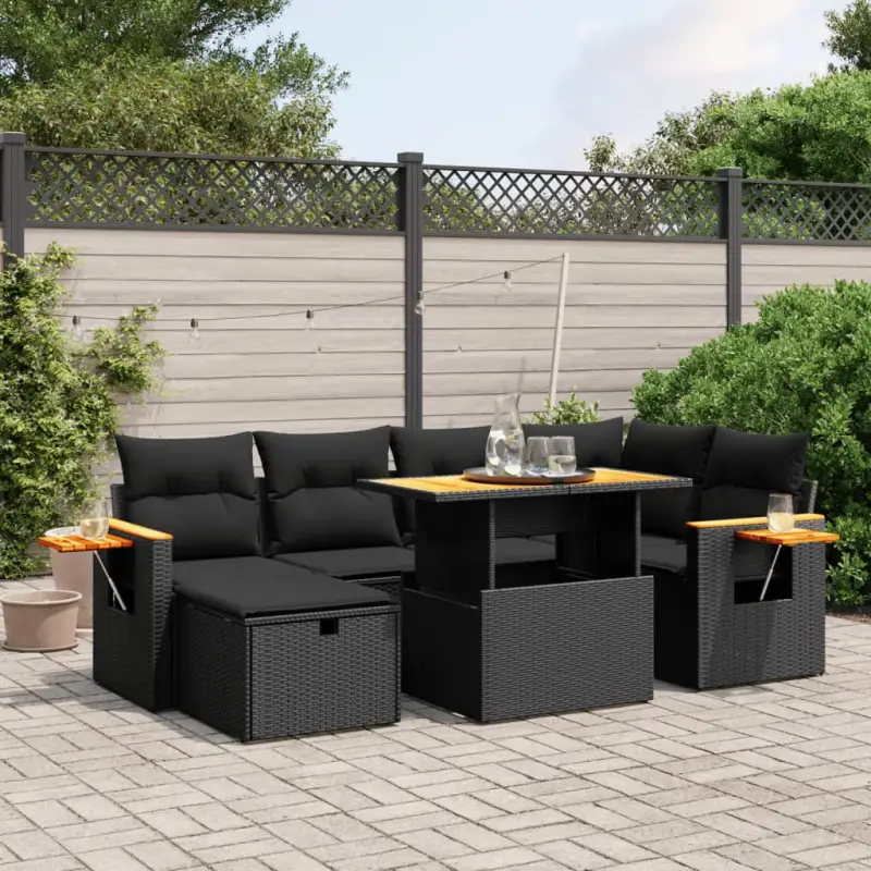 Zwarte tuin loungeset van gepoedercoat staal met mooie afmetingen