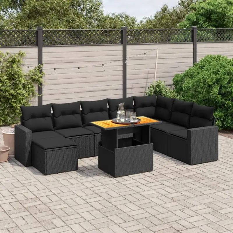 Zwarte tuinhasset met gepoedercoat staal voor comfortabel buiten genieten