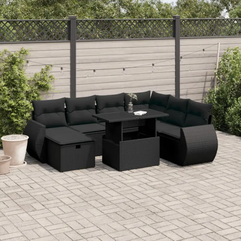 Zwarte tuiniszet met gepoedercoat staal voor buitenplezier