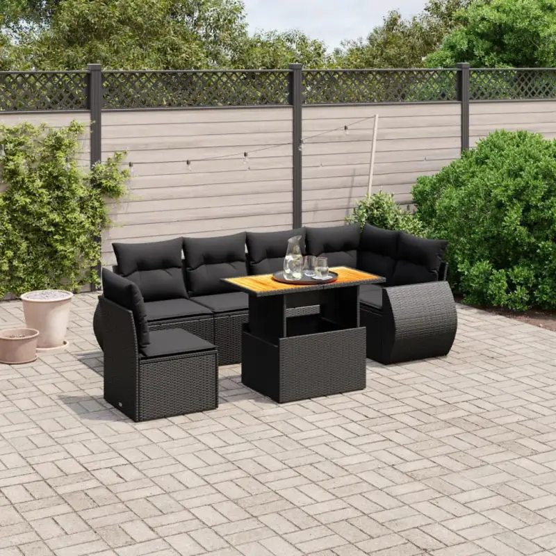 Zwarte tuinset met gepoedercoat staal voor buitenplezier