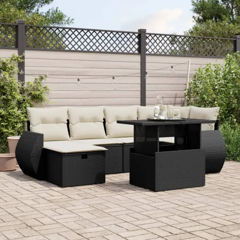 Zwarte tuinset van gepoedercoat staal met comfortabele afmetingen