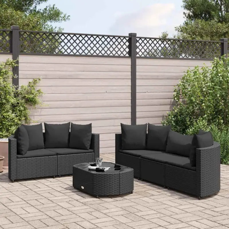 Zwarte tuinset van gepoedercoat staal voor comfortabel buitenplezier